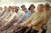 fiskere trakker vod ved skagen Michael Ancher